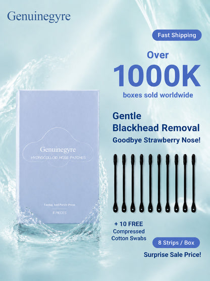 Genuinegyre® 💧Deep Cleansing Blackhead Strips -🫧 Triple-Enzyme Tech Oil-Free Instantly Unclogs Pores (Unisex)